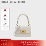 CHARLES&KEITH复古编织拎手提包斜挎包单肩包包女包生日礼物CK2-50781528 Ivory象牙色 S