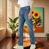 李维斯Levi's505男士牛仔裤25新款夏季薄款休闲弹力直筒裤子 【浅蓝色】时尚】 33