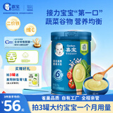 嘉宝高铁米粉婴幼儿维C钙铁锌宝宝辅食儿童米糊含DHA活性益生菌6月龄+ 【营养均衡】混合蔬菜味2段6月+