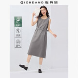 佐丹奴解构裙子女夏季莱赛尔纯色腰带圆领背心连衣裙13465321
