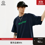 BEASTER短袖T恤男女同款国潮牌基础款纯色休闲圆领上衣易穿搭 藏青色 L