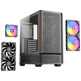 安钛克（Antec）(Antec)P30 ARGB电脑游戏主机箱玻璃侧板/木质面板/进阶版标配5把风扇 /强劲散热/支持顶部360水冷