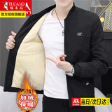 啄木鸟外套男秋冬季潮流宽松休闲男士夹克加绒加厚棒球棉服秋冬男装衣服 小方块黑色 2XL 建议125-145斤