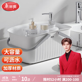 美丽雅洗澡篮手提式洗漱框收纳篮卫生间洗浴沐浴蓝浴室收纳篮子浴筐