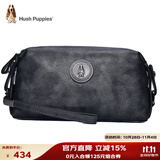 暇步士（Hush Puppies） 手拿包包头层牛皮大容量休闲商务男包银灰色送男朋友生日礼物