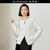 佐丹奴针织衫女精梳纯棉抗起球空调衫气质圆领针织开衫女18354003