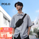 POLO胸包男士运动挎包男休闲斜挎包轻便腰包男通勤手机包休闲单肩小包