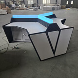 多人位工作台科技感安防监控中心监控弧形指挥中心中控调度控制台 颜色款式尺寸定制咨询客服 全木制烤漆