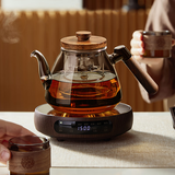 忆壶茶（YIHUTEA）茶壶玻璃泡茶壶侧把过滤煮茶壶加厚耐热电陶炉烧水壶养生煮茶器 【升级高端】1.2L壶+1500瓦木纹炉