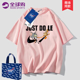 off Seeing Things官方品牌旗舰联名短袖t恤男女猫和老鼠卡通半截袖情侣装宽松重磅 粉色 L