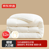 京东京造大白被 100%原生纤维A类磨毛保暖春秋被子四季被芯5.2斤2.2x2.4m