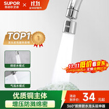 苏泊尔（SUPOR）360°万向旋转厨房水龙头防溅水神器延伸器起泡器全铜增压水嘴S