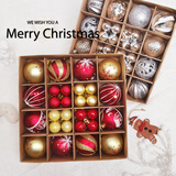 多美忆圣诞节装饰球圣诞树装饰挂件商场店铺氛围场景布置道具高级红金盒