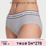 维多利亚的秘密 棉质舒适内裤logo腰带中腰女三角裤简约红色 05M2天空蓝-6819 11256819 1条 L