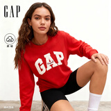 盖璞（GAP）男女装秋季款字母logo抓绒圆领卫衣合身上衣美版852079