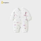 童泰新生婴儿衣服连体衣秋冬加厚夹棉初生宝宝蝴蝶衣爬服 紫色 52cm