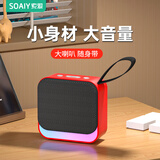 索爱（soaiy）C16蓝牙音箱迷你便携式插卡u盘广场舞音响无线小型音乐播放器低音炮高音质大音量随身听防摔收款 SD16尊享红【2500mAh超长续航】
