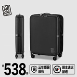 JOLLYING超薄11CM可折叠行李箱登机拉杆箱男女放缝隙省空间伸缩密码旅行箱 暗夜黑【加厚PC箱壳】 20英寸 lite-登机箱【三边115CM】