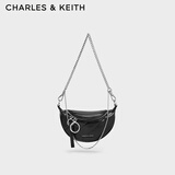 CHARLES&KEITH[折扣]多背法链条单肩斜挎包腰包生日礼物送女友CK2-00151593 Noir黑色 S