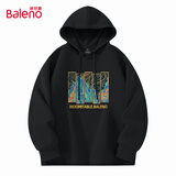 班尼路（Baleno）连帽卫衣男春秋季潮流ins简约大码带帽上衣男生宽松慵懒纯色帽衫
