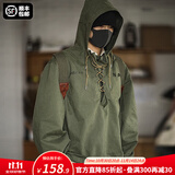 马登工装 美式复古甲板服恶劣天气短款轻户外夹克外套男宽松连帽卫衣 军绿色 【加大版】 XL