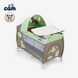 cam IL MONDO DEL BAMBINO移动便携式折叠旅行床0-3岁宝宝床护理台二合一尿布台新生儿睡床 婴儿床+简易尿布台【森林鸟225】