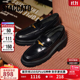 思加图杨幂同款2025小海鸥爵士乐福鞋皮鞋EEZ22CA5 墨石黑 37