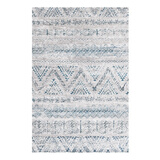 欧纶斯（Oulens）客厅地毯茶几毯北欧式简约卧室地毯床边毯厨房浴室防滑地垫书房垫 灰底蓝纹 300cm*200cm 【大客厅推荐】