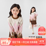 左西女童毛衣加厚针织衫儿童秋冬2025新款女孩套头衫线衣 粉色 110