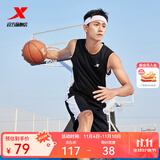 特步（XTEP）【国潮】男装速干篮球套装背心短裤夏季运动两件比赛训练套吸 黑 M/170