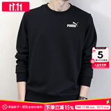 彪马（PUMA）卫衣男士25秋季新款运动休闲服打底长袖宽松保暖上衣圆领套头衫男 【主推款】黑色/毛圈内里/68%棉32%聚酯纤维 2XL 190【推荐体重180-200斤】