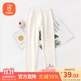 贝瑞加（Babyprints）女童打底裤儿童裤子女宝宝弹力长裤女孩春秋底裤木耳边 白120