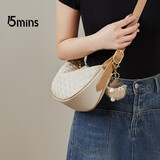 15MINS包包女包饺子包通勤软包腋下包送女友送老婆七夕礼物 白配杏
