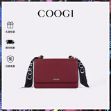 COOGI包包女款轻奢品牌女士单肩包女斜挎包女情人节生日礼物送女友老婆 酒红色