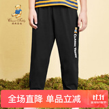 Classic Teddy男女童防蚊裤儿童裤子休闲轻薄长裤中小童装夏季薄款清凉速干裤 净面可爱烫画黑色 140