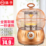 扬子 （YANGZI)鸟笼取暖器小太阳家用烤火炉办公室学生节能速热省电冬季暖炉台式900W-碳纤暗光 无极调温【碳晶盘加热】
