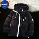 NASA MARVEL棉衣男棉服冬季外套加厚潮流面包服运动情侣款棉袄子 黑色 XL