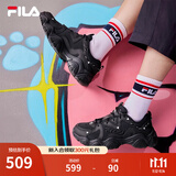 FILA 斐乐猫爪鞋4代女鞋老爹鞋情侣运动鞋复古时尚休闲鞋网面透气 【女款】黑-BK 36