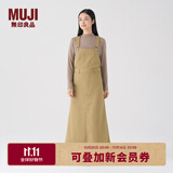 无印良品 MUJI 女式 棉斜纹背带裙裙子文艺范工装纯棉全棉BE06CC3A 米色 L (165/70A)