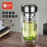 明霞玻璃杯带茶隔双层高硼硅玻璃水杯茶水分离车载杯子男泡茶杯