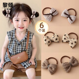 黎倾蝴蝶结儿童发圈【6个】宝宝头绳波点发绳扎发不伤发皮筋新年礼物