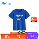 361°童装儿童短袖2025夏季男童短袖t恤男大童夏季短袖上衣 蓝130