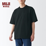 无印良品 MUJI 男式 双层编织 宽松T恤 ABA19A2S  黑色 L-XL