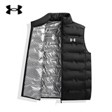 安德玛男羽绒服马甲秋冬季白鸭绒外套立领坎肩背心保暖防风轻薄款时尚潮 黑色 XL 135-150斤