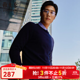 雅戈尔（YOUNGOR）羊毛衫男全绵羊毛羊毛衫舒适暖和厚度适中温暖舒适可内搭翻领衬衫 VYQW639994FYA藏青 2XL 115cm