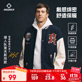 准者棒球服夹克外套男装2025秋冬新款美式复古PU皮袖休闲宽松运动开衫 902藏青色 2025新款 XL