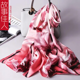 故事佳人生日礼物真丝丝巾女披肩送妈妈长辈桑蚕丝气质百搭围巾长巾上海仓 彼岸花开