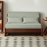 源氏木语实木沙发床现代简约多功能可折叠床北欧风小户型客厅两用双人沙发 1.55m山毛榉胡桃色(柳绿色)