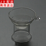 正扬玻璃茶漏茶滤创意茶叶过滤网泡茶滤茶器茶隔漏斗功夫茶具配件 直架茶漏(玻璃)—透明色