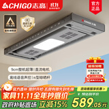 志高（CHIGO） 智能电动晾衣架升降晾衣机阳台智能晾衣机超薄隐形挂衣架晒衣架 灰色+照明横杆语音杀菌风干